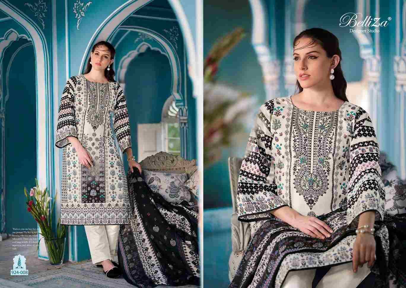 Naira Black And White By Belliza 924-001 To 924-008 Series Designer Suits Beautiful Fancy Colorful Stylish Party Wear & Occasional Wear Pure Jam Cotton Dresses At Wholesale Price