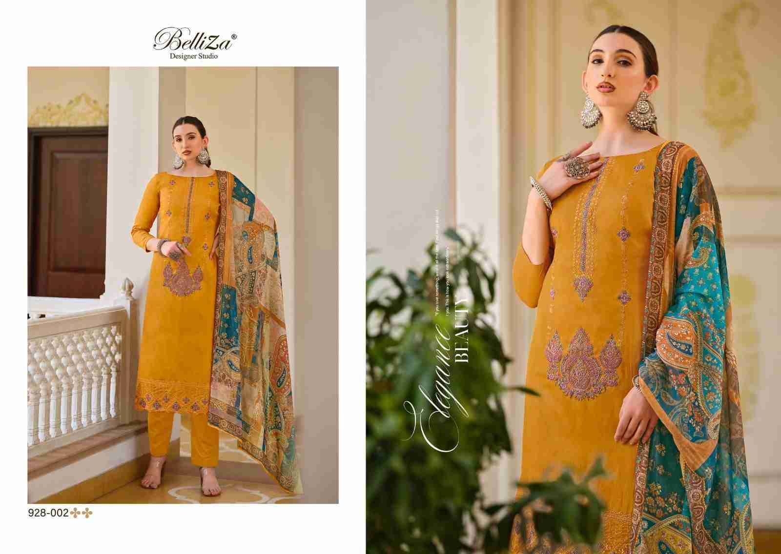 Jashn-E-Ishq Vol-9 By Belliza 928-001 To 928-008 Series Beautiful Stylish Festive Suits Fancy Colorful Casual Wear & Ethnic Wear & Ready To Wear Pure Jam Cotton Dresses At Wholesale Price