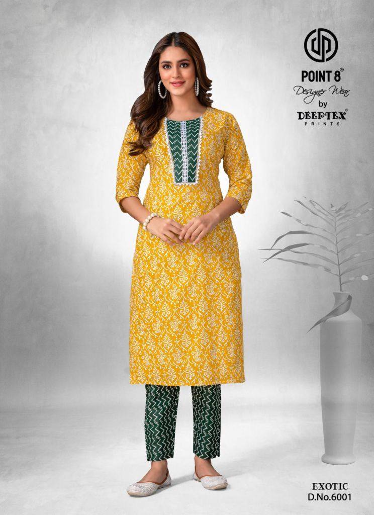 Exotic Vol-6 By Deeptex Prints 6001 To 6008 Series Designer Stylish Fancy Colorful Beautiful Party Wear & Ethnic Wear Collection Cotton Print Kurtis At Wholesale Price