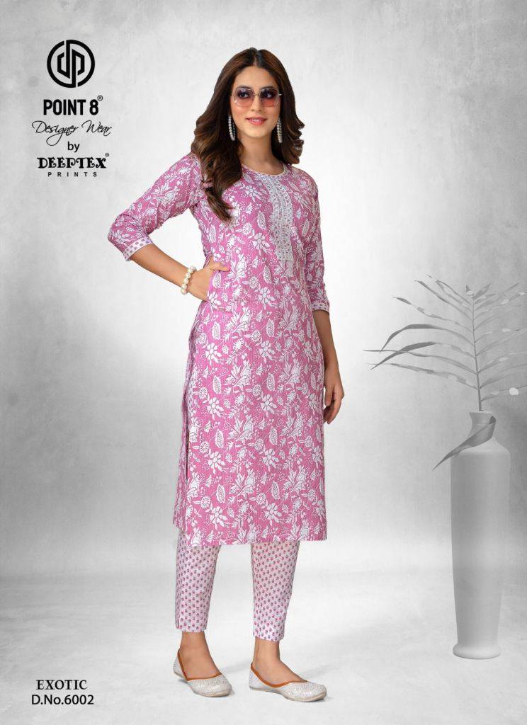 Exotic Vol-6 By Deeptex Prints 6001 To 6008 Series Designer Stylish Fancy Colorful Beautiful Party Wear & Ethnic Wear Collection Cotton Print Kurtis At Wholesale Price