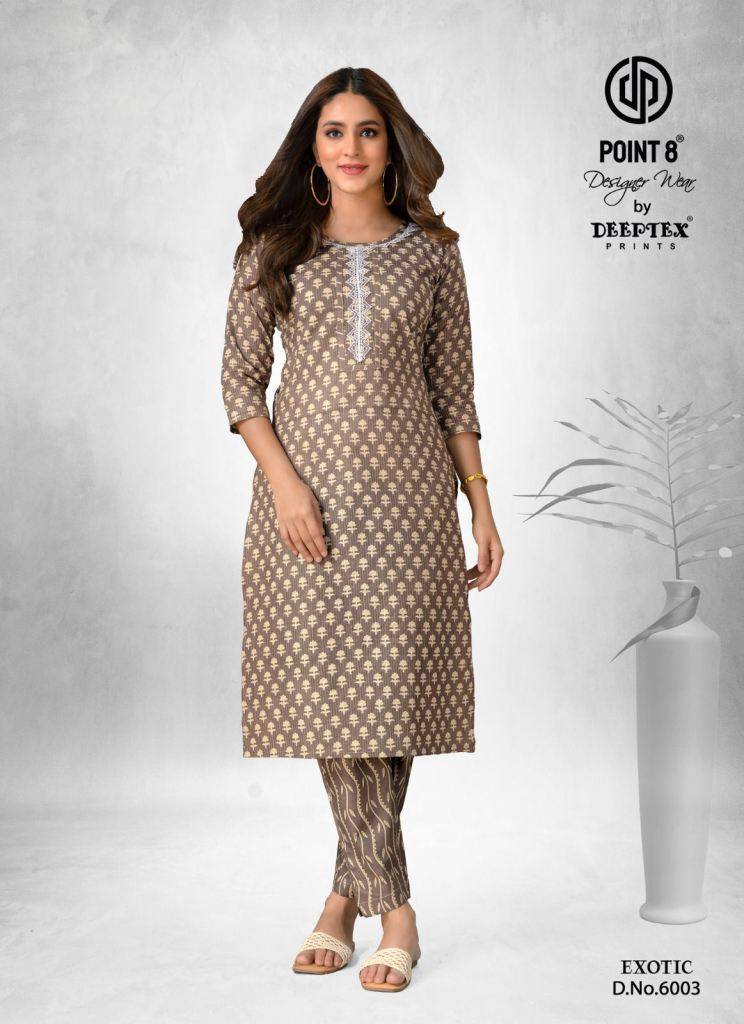 Exotic Vol-6 By Deeptex Prints 6001 To 6008 Series Designer Stylish Fancy Colorful Beautiful Party Wear & Ethnic Wear Collection Cotton Print Kurtis At Wholesale Price