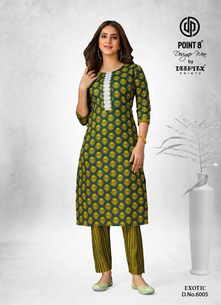 Exotic Vol-6 By Deeptex Prints 6001 To 6008 Series Designer Stylish Fancy Colorful Beautiful Party Wear & Ethnic Wear Collection Cotton Print Kurtis At Wholesale Price