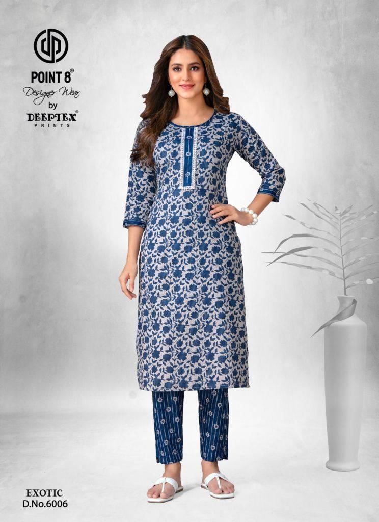 Exotic Vol-6 By Deeptex Prints 6001 To 6008 Series Designer Stylish Fancy Colorful Beautiful Party Wear & Ethnic Wear Collection Cotton Print Kurtis At Wholesale Price