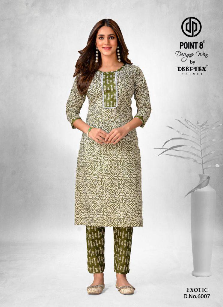 Exotic Vol-6 By Deeptex Prints 6001 To 6008 Series Designer Stylish Fancy Colorful Beautiful Party Wear & Ethnic Wear Collection Cotton Print Kurtis At Wholesale Price