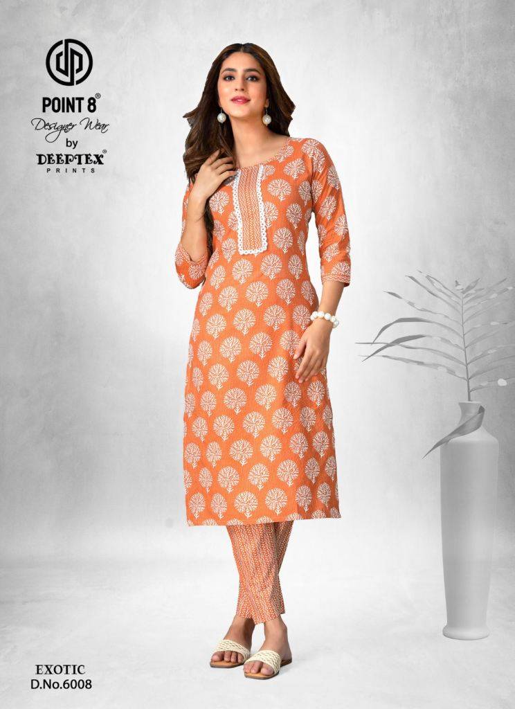 Exotic Vol-6 By Deeptex Prints 6001 To 6008 Series Designer Stylish Fancy Colorful Beautiful Party Wear & Ethnic Wear Collection Cotton Print Kurtis At Wholesale Price