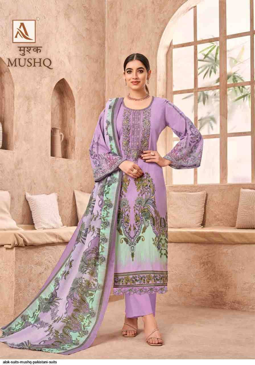 Mushq By Alok Suit 1561-001 To 1561-008 Series Indian Traditional Wear Collection Beautiful Stylish Fancy Colorful Party Wear & Wear Cambric Cotton Dress At Wholesale Price