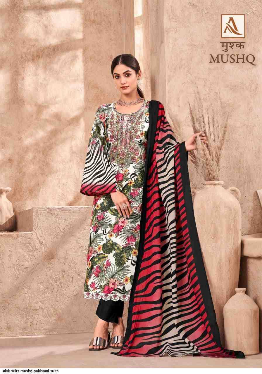 Mushq By Alok Suit 1561-001 To 1561-008 Series Indian Traditional Wear Collection Beautiful Stylish Fancy Colorful Party Wear & Wear Cambric Cotton Dress At Wholesale Price