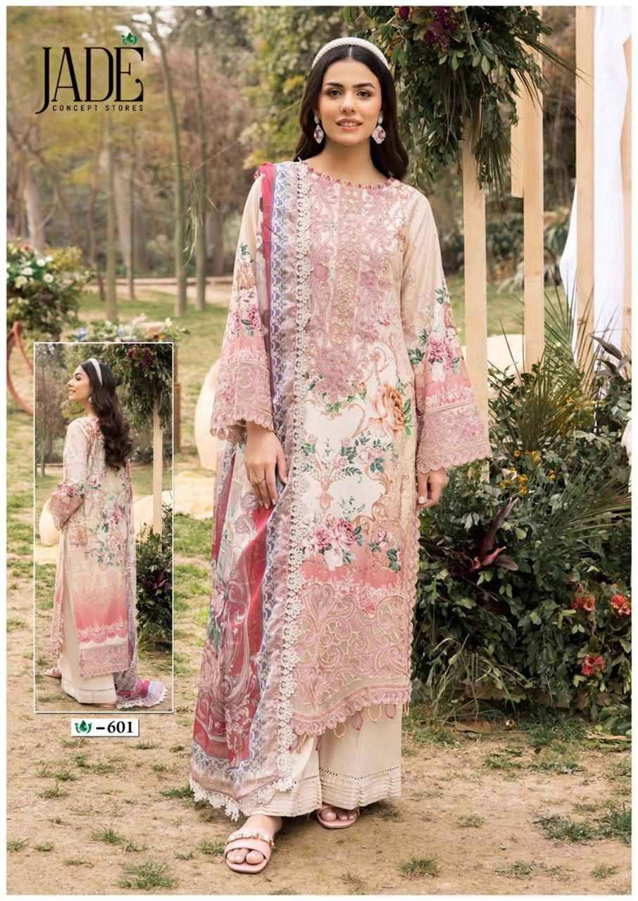 Crimson Vol-6 By Jade 601 To 606 Series Beautiful Festive Suits Stylish Fancy Colorful Casual Wear & Ethnic Wear Pure Lawn Digital Print Dresses At Wholesale Price