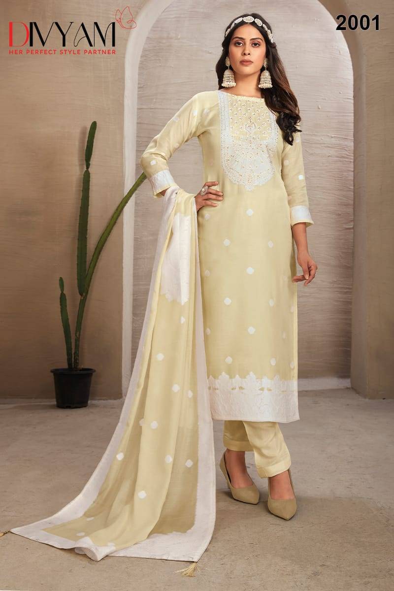 Imroz By Divyam 2001 To 2006 Series Beautiful Festive Suits Colorful Stylish Fancy Casual Wear & Ethnic Wear Organza Jacquard Embroidered Dresses At Wholesale Price