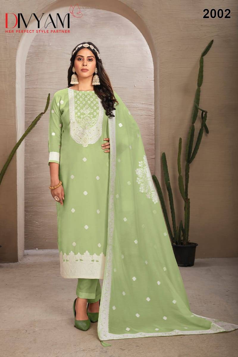 Imroz By Divyam 2001 To 2006 Series Beautiful Festive Suits Colorful Stylish Fancy Casual Wear & Ethnic Wear Organza Jacquard Embroidered Dresses At Wholesale Price