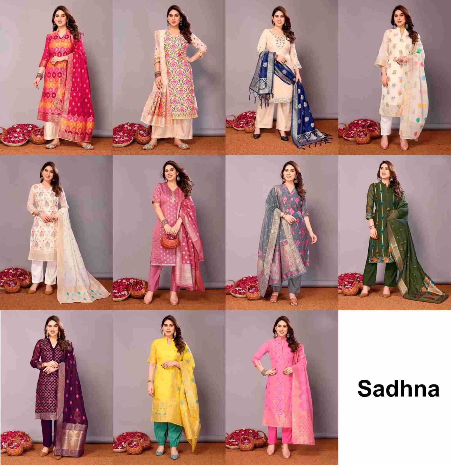 Sadhna By Divyam 121 To 131 Series Beautiful Festive Suits Colorful Stylish Fancy Casual Wear & Ethnic Wear Chanderi Cotton Dresses At Wholesale Price