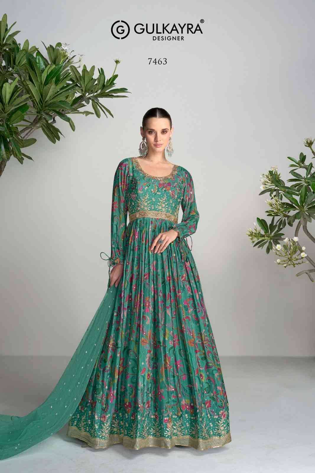 Anayah By Gulkayra Designer 7462 To 7465 Series Designer Stylish Fancy Colorful Beautiful Party Wear & Ethnic Wear Collection Chinnon Gown With Bottom At Wholesale Price