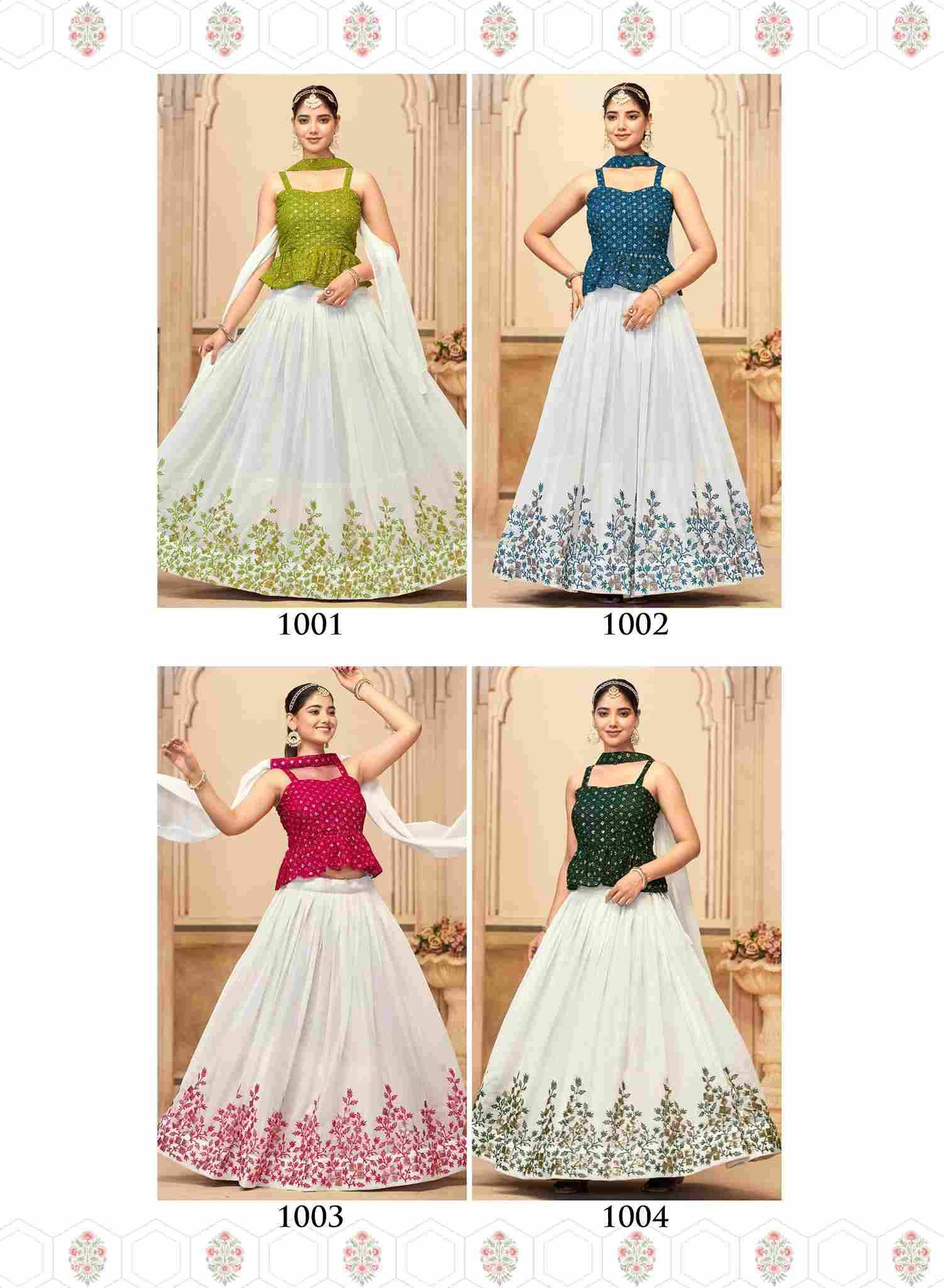 Indian Women By Fashid Wholesale 1001 To 1004 Series Festive Wear Collection Beautiful Stylish Colorful Fancy Party Wear & Occasional Wear Pure Georgette Lehengas At Wholesale Price