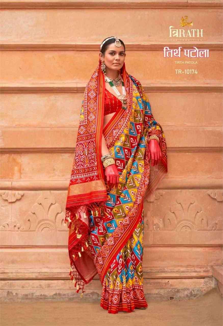 Tirth Patola By Trirath 10172 To 10180 Series Indian Traditional Wear Collection Beautiful Stylish Fancy Colorful Party Wear & Occasional Wear Viscose Silk Sarees At Wholesale Price