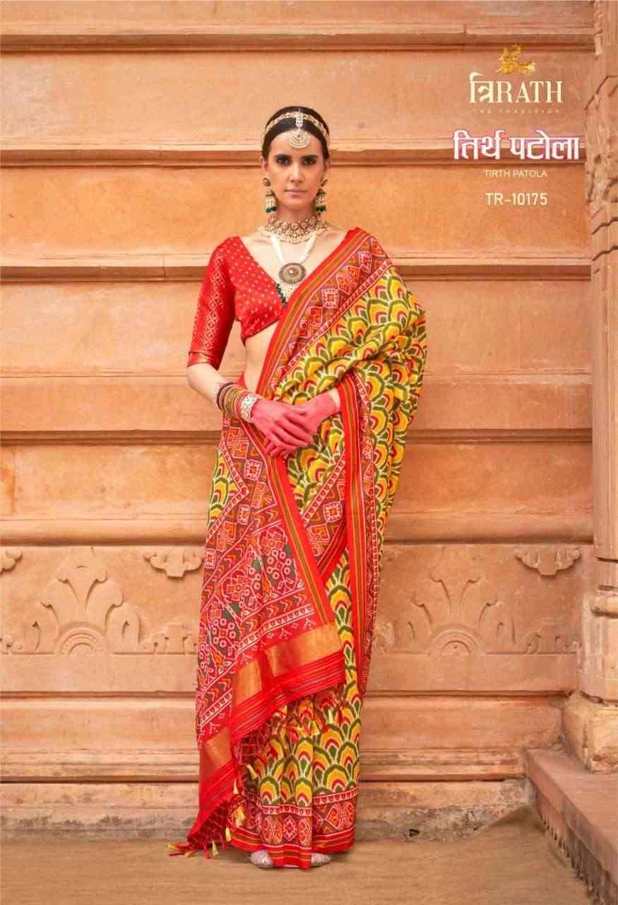 Tirth Patola By Trirath 10172 To 10180 Series Indian Traditional Wear Collection Beautiful Stylish Fancy Colorful Party Wear & Occasional Wear Viscose Silk Sarees At Wholesale Price