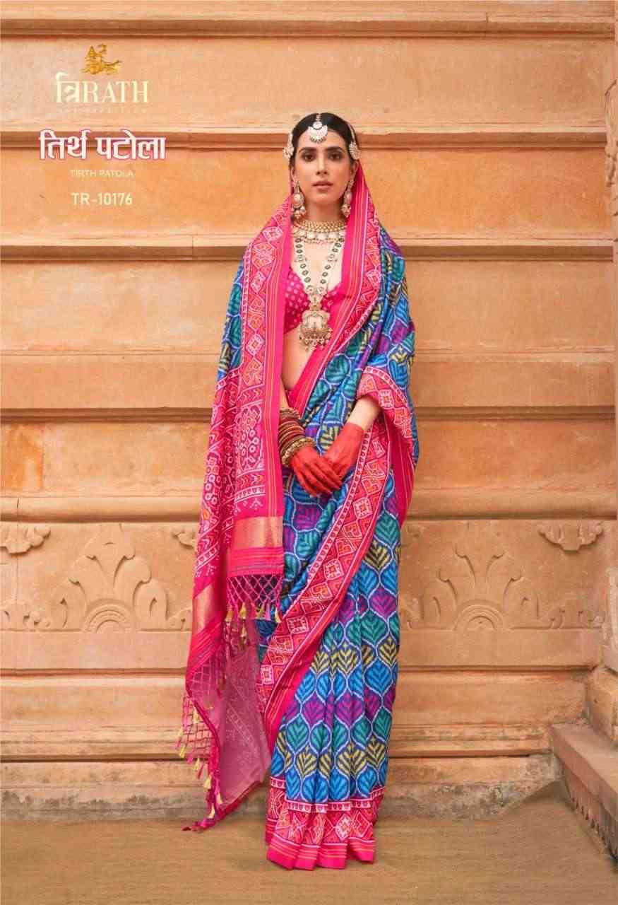 Tirth Patola By Trirath 10172 To 10180 Series Indian Traditional Wear Collection Beautiful Stylish Fancy Colorful Party Wear & Occasional Wear Viscose Silk Sarees At Wholesale Price