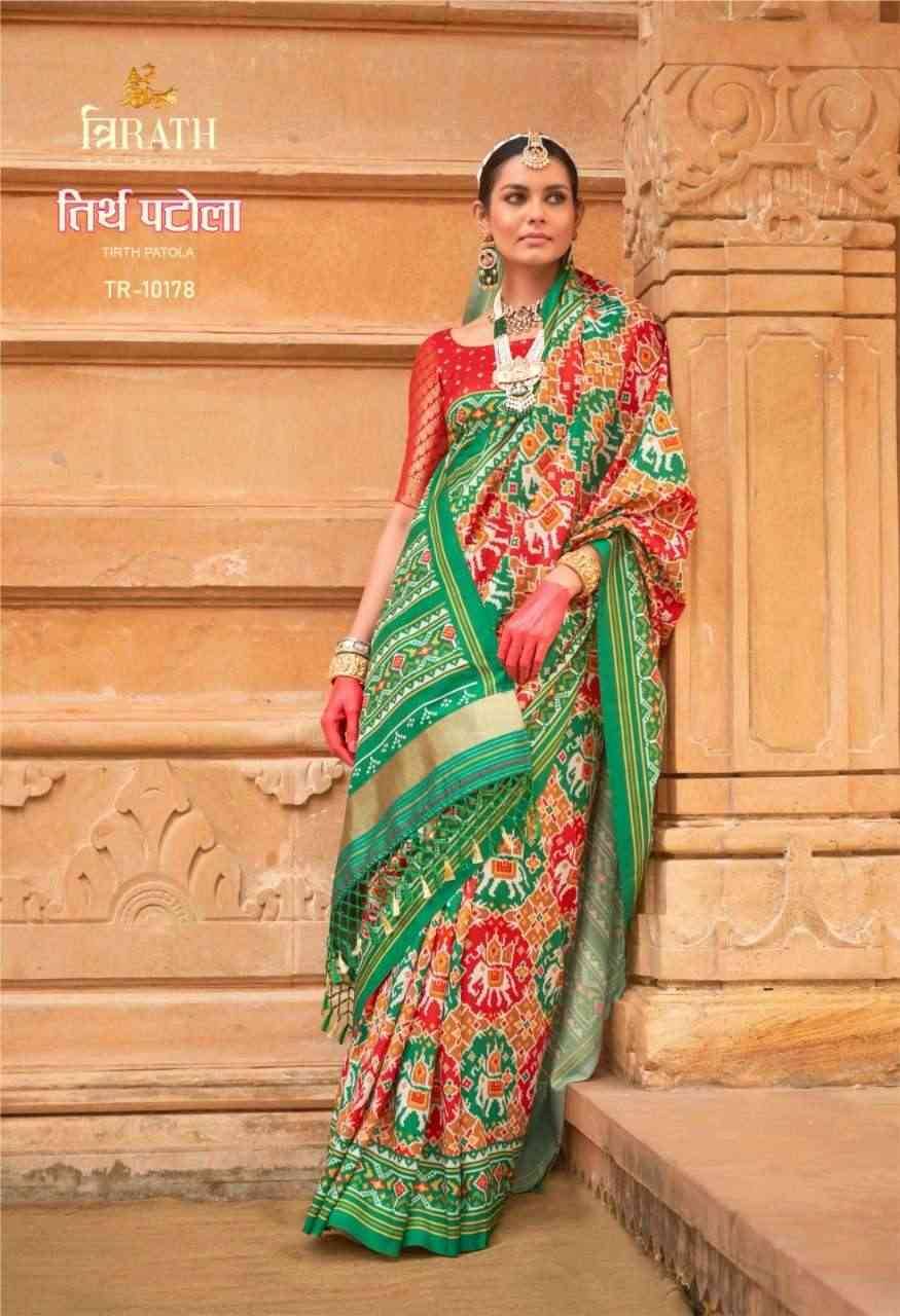 Tirth Patola By Trirath 10172 To 10180 Series Indian Traditional Wear Collection Beautiful Stylish Fancy Colorful Party Wear & Occasional Wear Viscose Silk Sarees At Wholesale Price