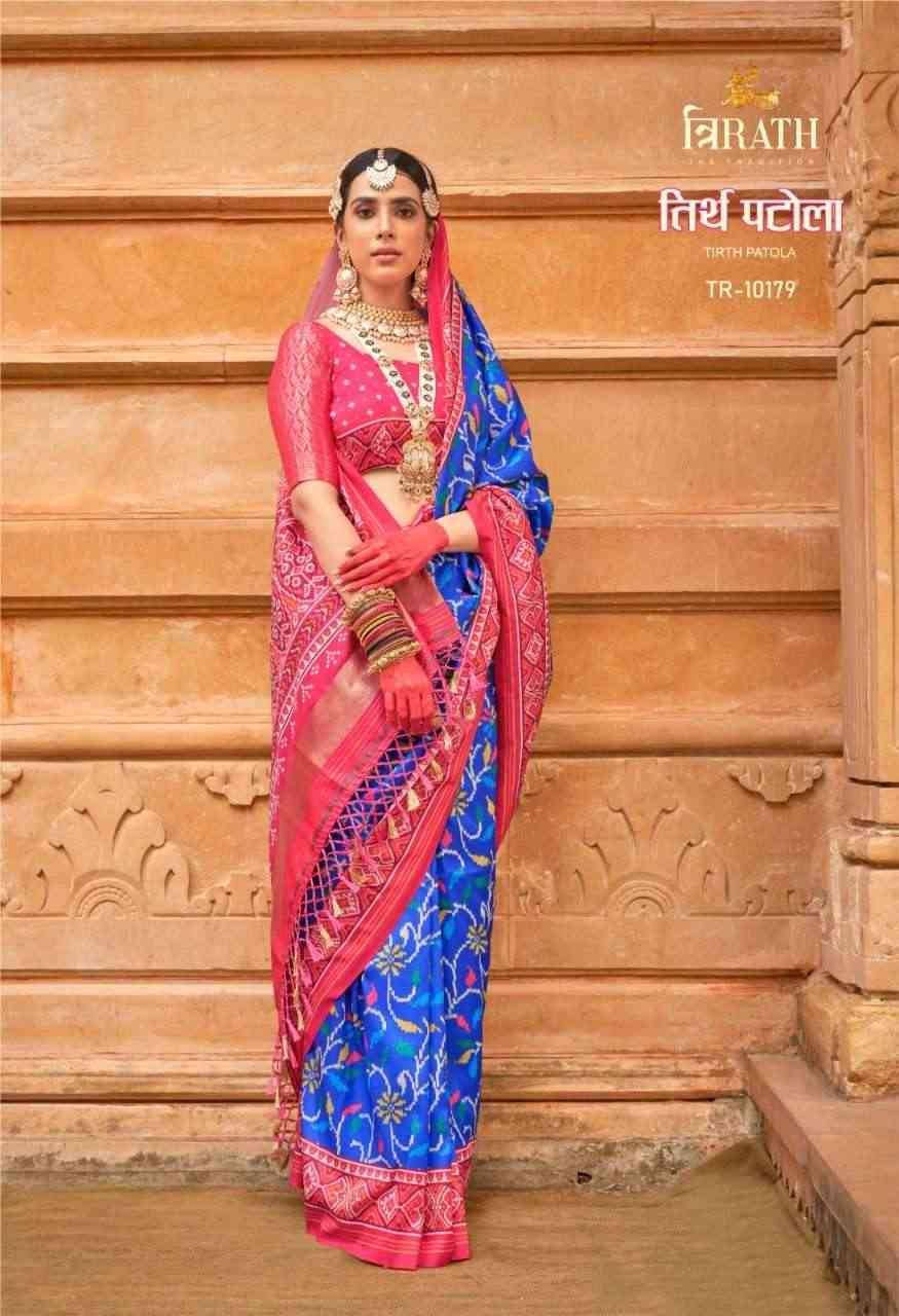 Tirth Patola By Trirath 10172 To 10180 Series Indian Traditional Wear Collection Beautiful Stylish Fancy Colorful Party Wear & Occasional Wear Viscose Silk Sarees At Wholesale Price