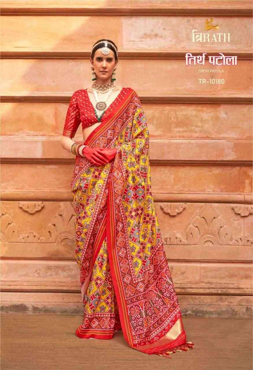 Tirth Patola By Trirath 10172 To 10180 Series Indian Traditional Wear Collection Beautiful Stylish Fancy Colorful Party Wear & Occasional Wear Viscose Silk Sarees At Wholesale Price