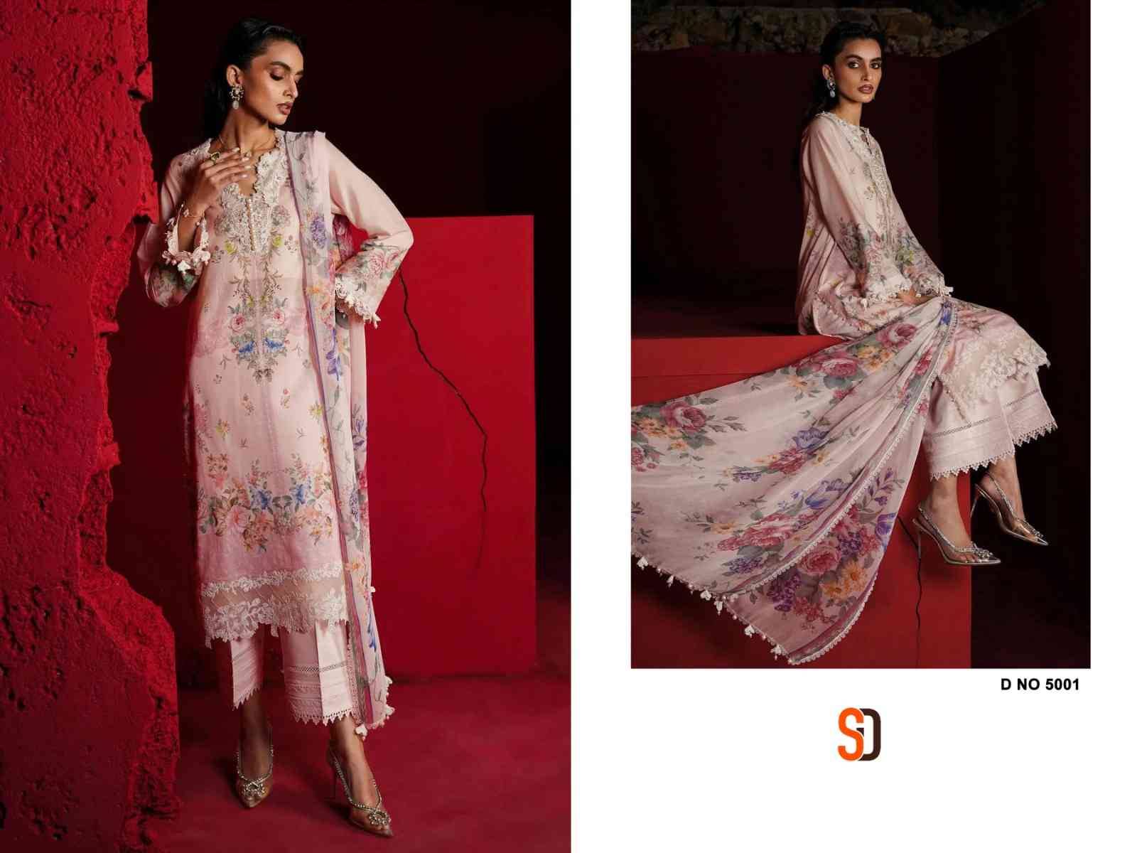 Sana Safinaz Vol-2 By Shraddha Designer 5001 To 5002 Series Beautiful Pakistani Suits Colorful Stylish Fancy Casual Wear & Ethnic Wear Pure Lawn Cotton With Embroidered Dresses At Wholesale Price