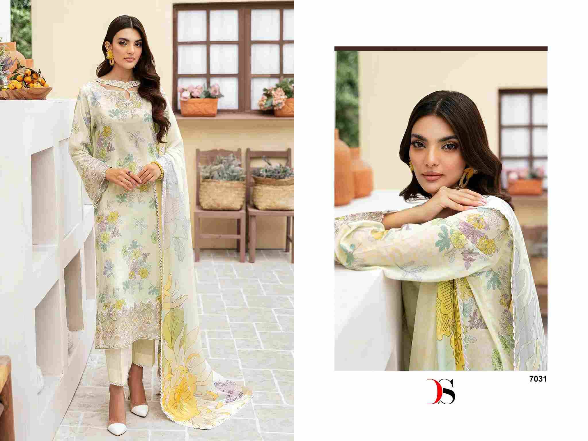 Ramsha Rangrez Luxury Lawn-24 Vol-3 By Deepsy Suits 7031 To 7036 Series Designer Pakistani Suits Beautiful Stylish Fancy Colorful Party Wear & Occasional Wear Pure Cotton Dresses At Wholesale Price