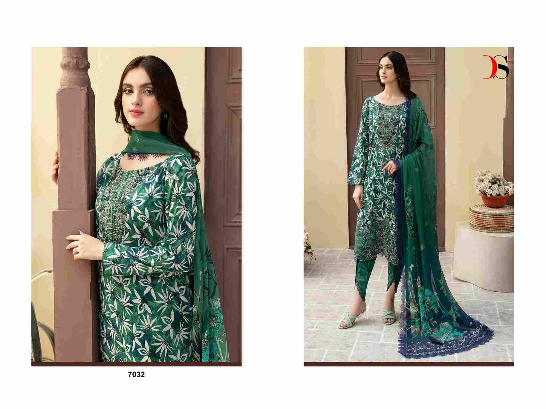 Ramsha Rangrez Luxury Lawn-24 Vol-3 By Deepsy Suits 7031 To 7036 Series Designer Pakistani Suits Beautiful Stylish Fancy Colorful Party Wear & Occasional Wear Pure Cotton Dresses At Wholesale Price