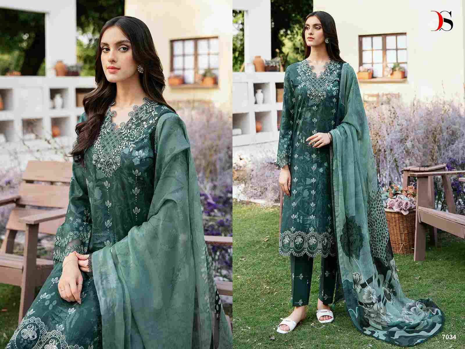 Ramsha Rangrez Luxury Lawn-24 Vol-3 By Deepsy Suits 7031 To 7036 Series Designer Pakistani Suits Beautiful Stylish Fancy Colorful Party Wear & Occasional Wear Pure Cotton Dresses At Wholesale Price