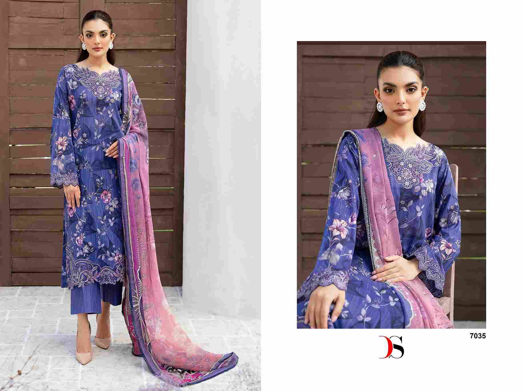 Ramsha Rangrez Luxury Lawn-24 Vol-3 By Deepsy Suits 7031 To 7036 Series Designer Pakistani Suits Beautiful Stylish Fancy Colorful Party Wear & Occasional Wear Pure Cotton Dresses At Wholesale Price