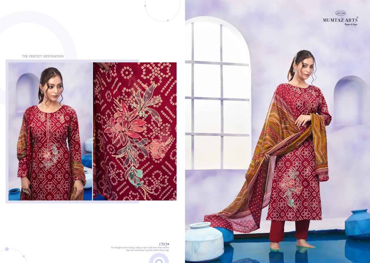 Ruhani By Mumtaz Arts 1701 To 1704 Series Beautiful Festive Suits Colorful Stylish Fancy Casual Wear & Ethnic Wear Pure Jam Satin Print With Work Dresses At Wholesale Price