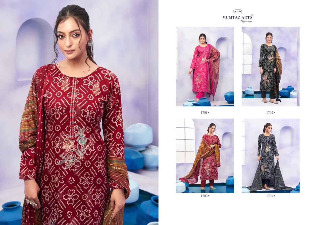 Ruhani By Mumtaz Arts 1701 To 1704 Series Beautiful Festive Suits Colorful Stylish Fancy Casual Wear & Ethnic Wear Pure Jam Satin Print With Work Dresses At Wholesale Price