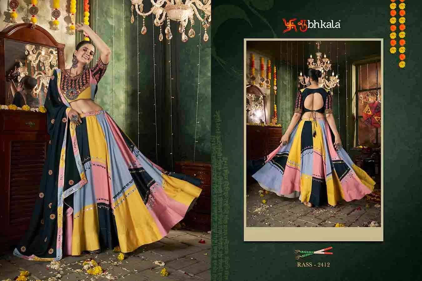 Raas Vol-12 By Shubhkala 2411 To 2416 Series Bridal Wear Collection Beautiful Stylish Colorful Fancy Party Wear & Occasional Wear Muslin Cotton Lehengas At Wholesale Price