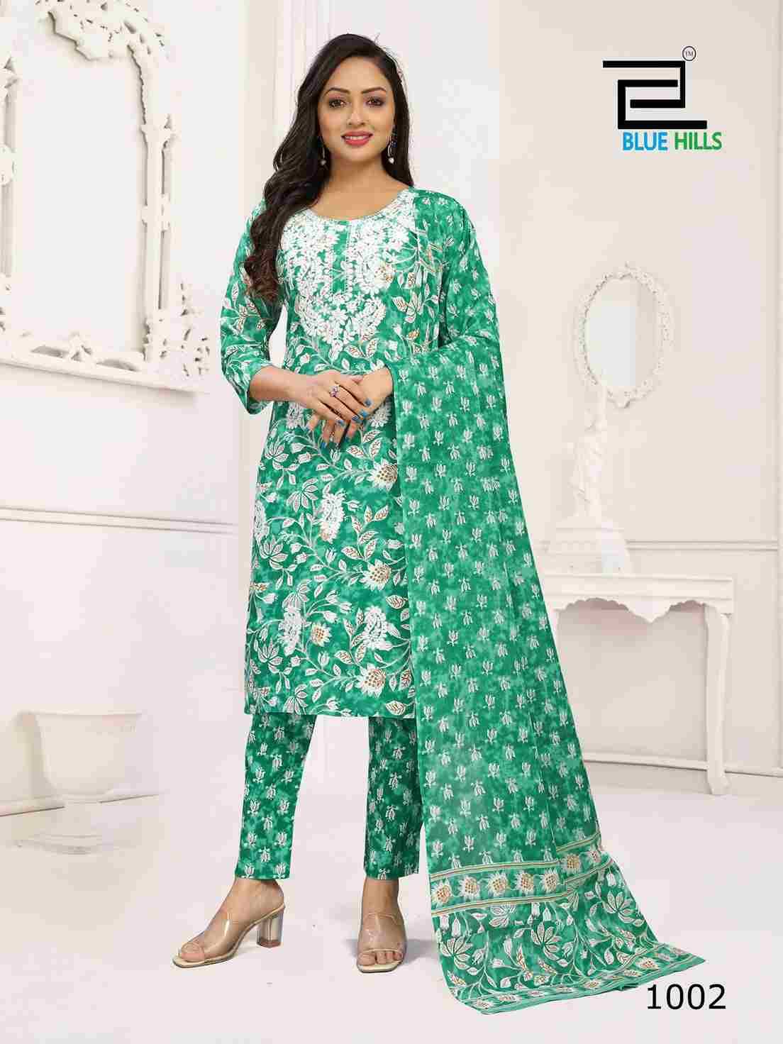 Kanika Vol-3 By Blue Hills 3001 To 3004 Series Beautiful Festive Suits Colorful Stylish Fancy Casual Wear & Ethnic Wear Cotton Embroidered Dresses At Wholesale Price