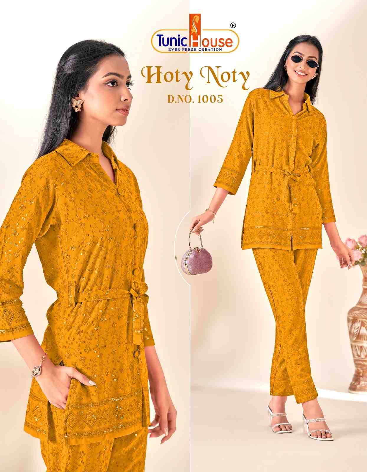 Hoty Noty By Tunic House Designer Stylish Fancy Colorful Beautiful Party Wear & Ethnic Wear Collection Viscose Rayon Co-Ord At Wholesale Price