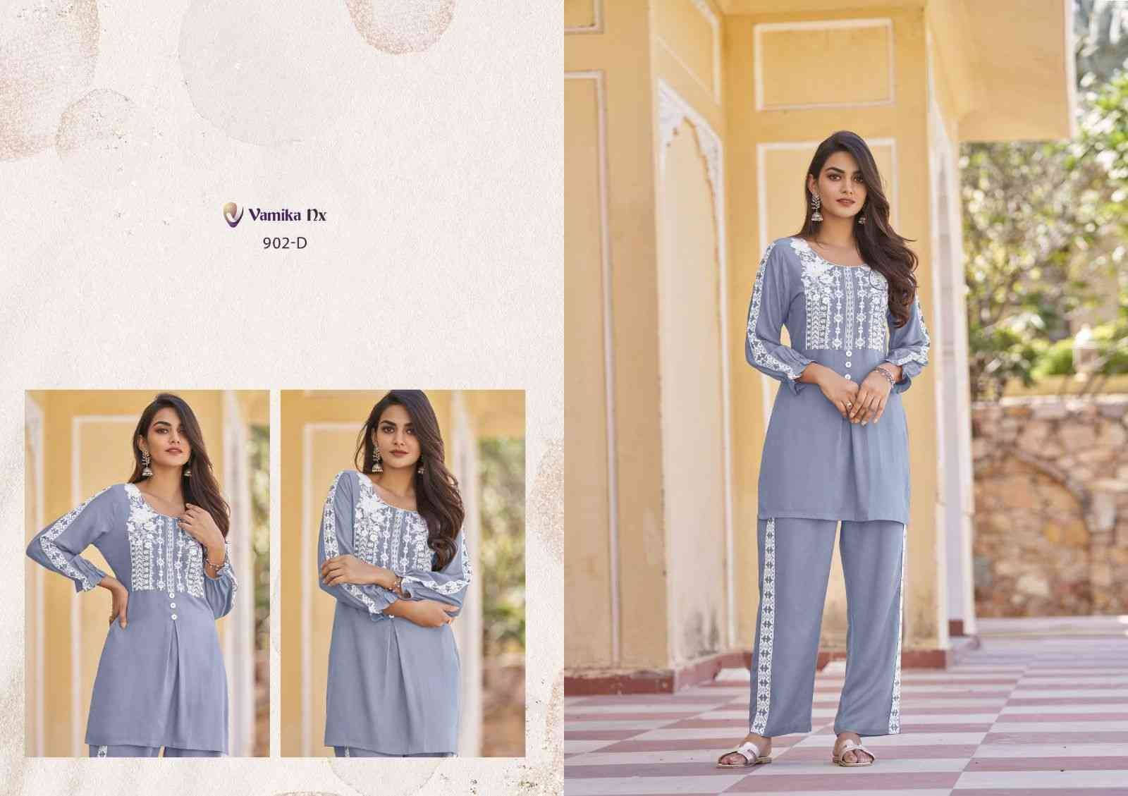 Vintage Platinum By Vamika 902-A To 902-E Series Designer Stylish Fancy Colorful Beautiful Party Wear & Ethnic Wear Collection Heavy Rayon Kurtis With Bottom At Wholesale Price