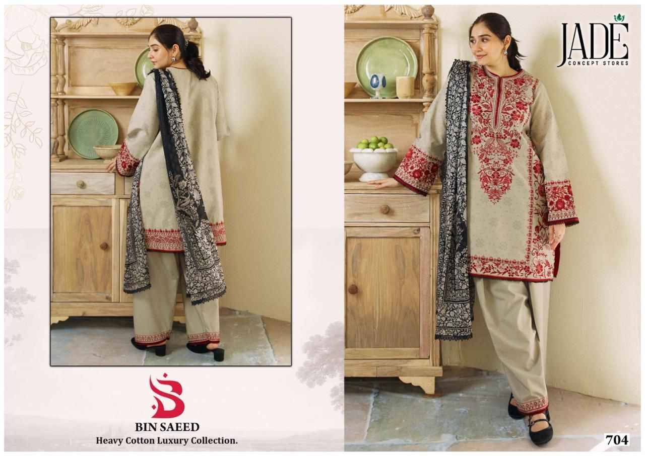 Bin Saeed Vol-7 By Jade 701 To 706 Series Beautiful Festive Suits Stylish Fancy Colorful Casual Wear & Ethnic Wear Pure Lawn Cotton Print Dresses At Wholesale Price