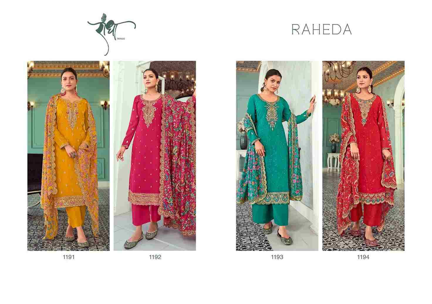 Raheda By Radha Trendz 1191 To 1194 Series Beautiful Festive Suits Colorful Stylish Fancy Casual Wear & Ethnic Wear Georgette Embroidered Dresses At Wholesale Price