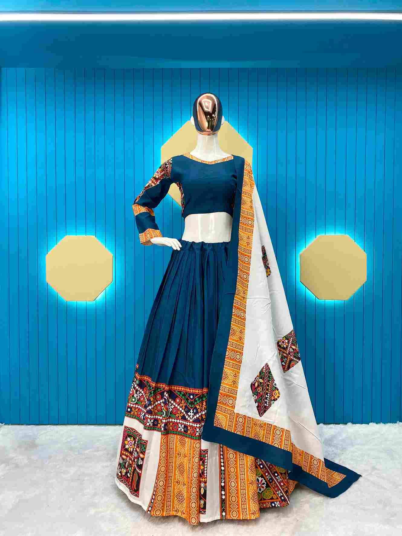 L-583 By Fashid Wholesale Navratri Wear Collection Beautiful Stylish Colorful Fancy Party Wear & Occasional Wear Crepe Lehengas At Wholesale Price