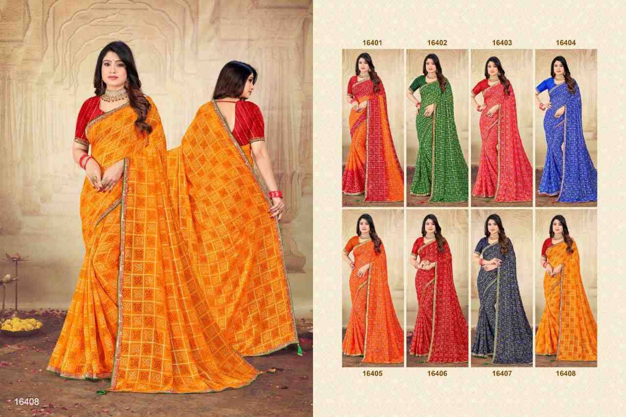 Surbhi By Jalnidhi 16401 To 16408 Series Indian Traditional Wear Collection Beautiful Stylish Fancy Colorful Party Wear & Occasional Wear Georgette Sarees At Wholesale Price