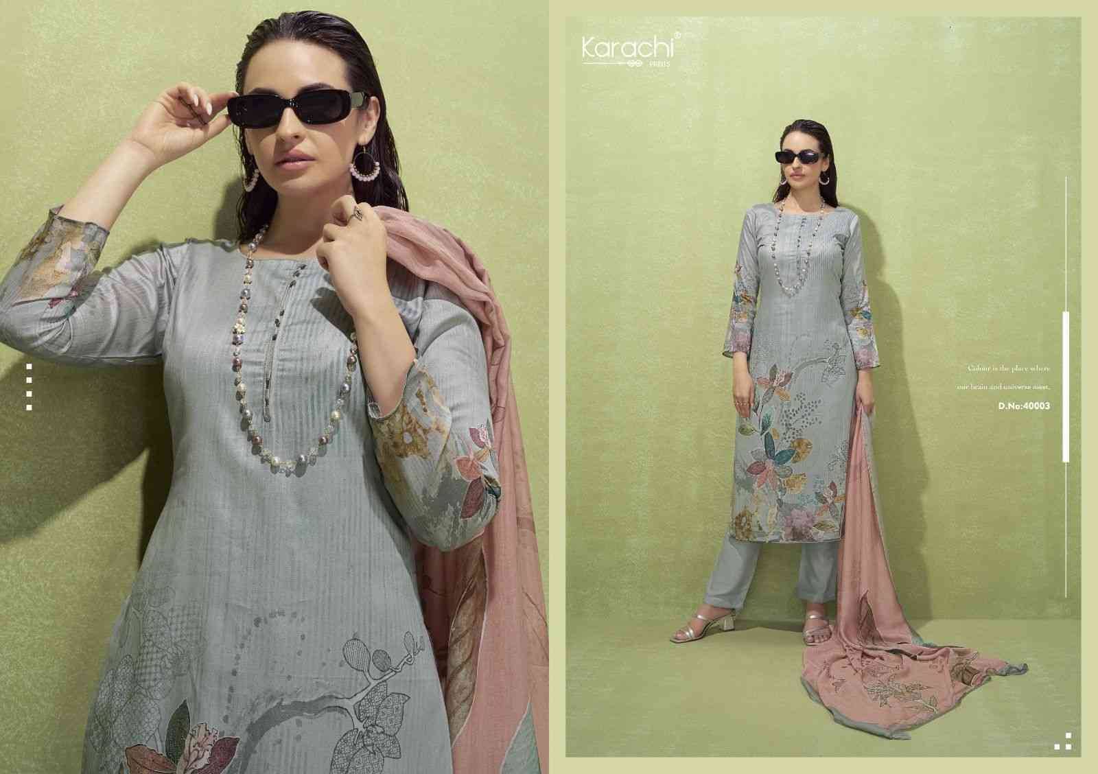 Zara By Karachi Prints 40001 To 40006 Series Beautiful Festive Suits Colorful Stylish Fancy Casual Wear & Ethnic Wear Pure Jam Silk Print With Work Dresses At Wholesale Price