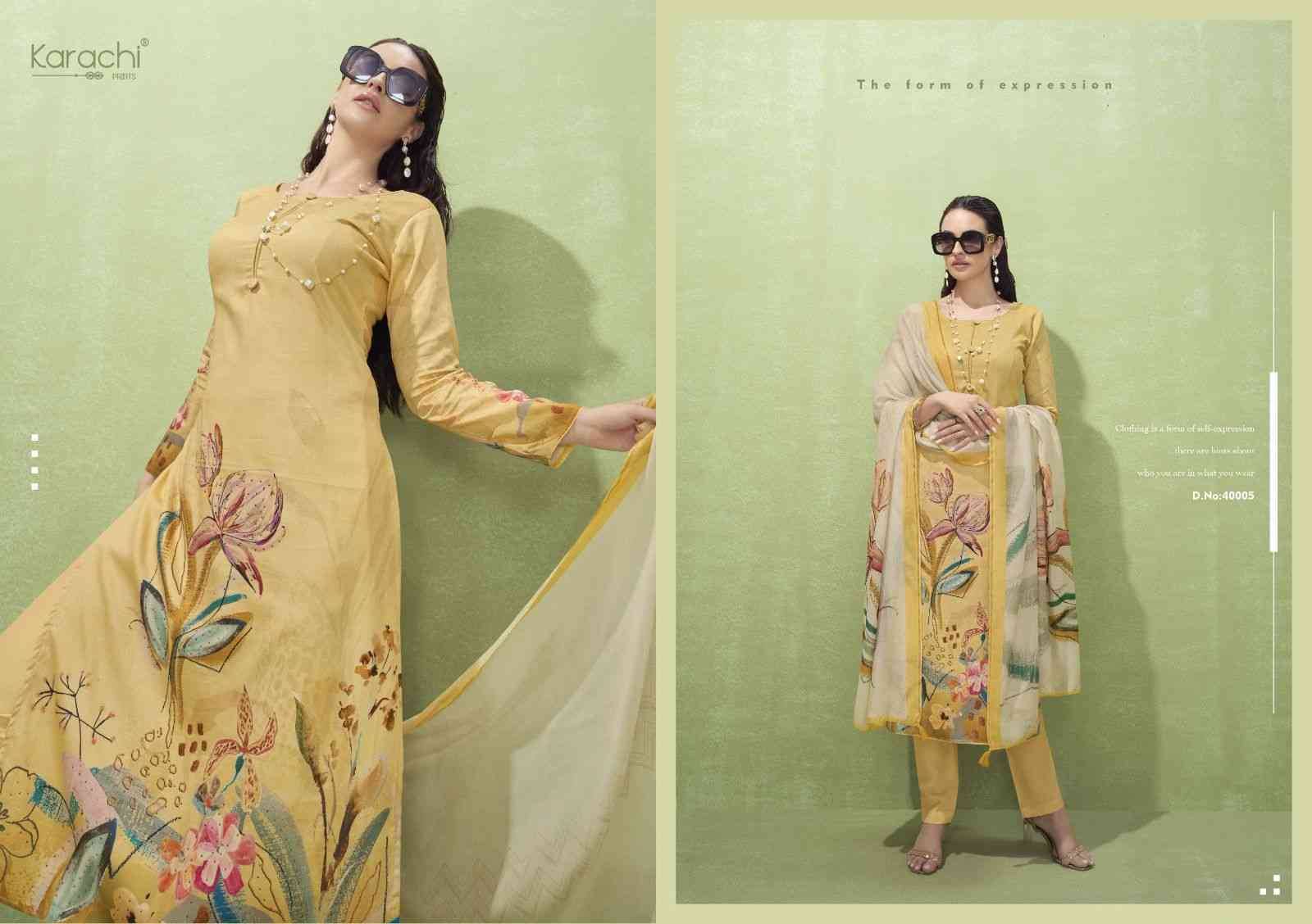 Zara By Karachi Prints 40001 To 40006 Series Beautiful Festive Suits Colorful Stylish Fancy Casual Wear & Ethnic Wear Pure Jam Silk Print With Work Dresses At Wholesale Price