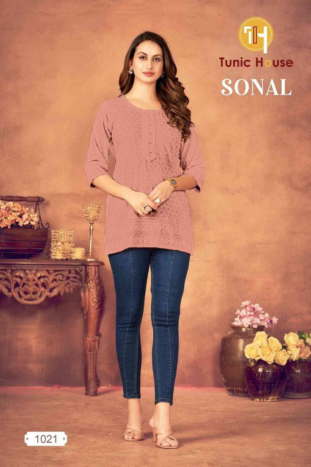 Sonal By Tunic House Designer Stylish Fancy Colorful Beautiful Party Wear & Ethnic Wear Collection Viscose Rayon With Work Tops At Wholesale Price