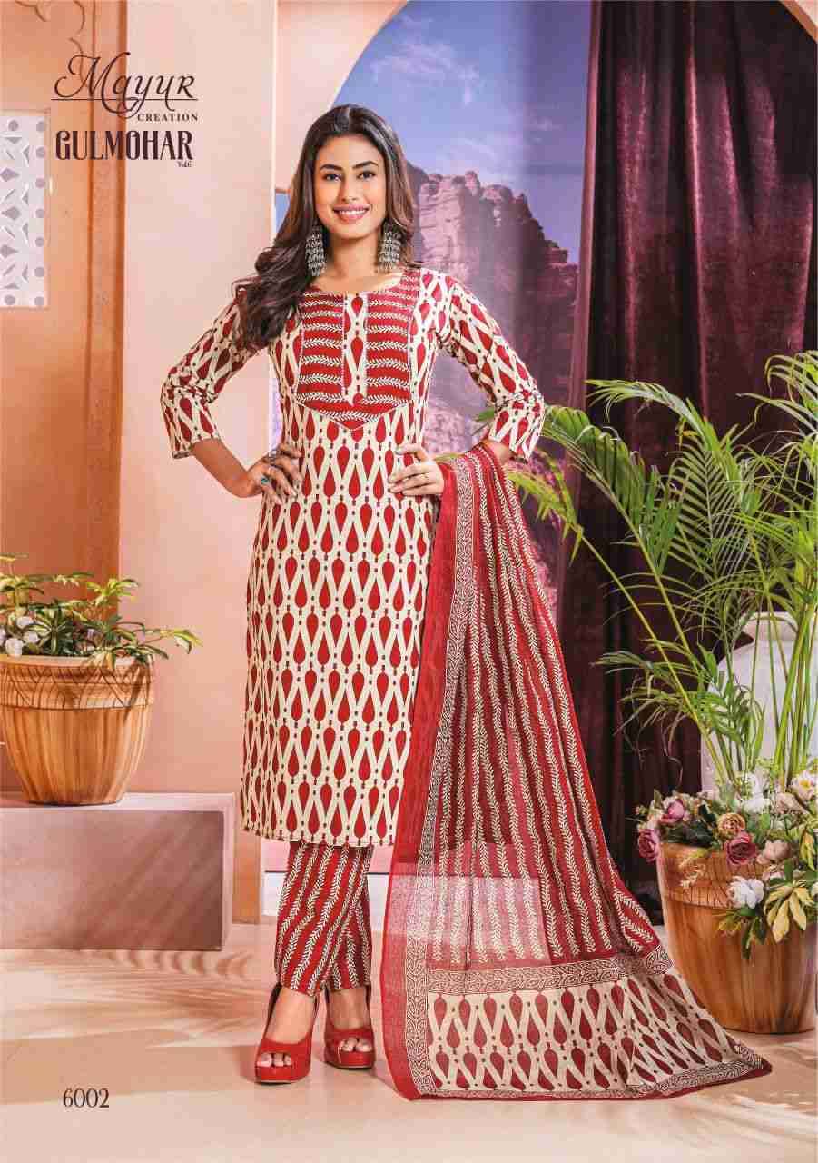 Gulmohar Vol-6 By Mayur Creation 6001 To 6010 Series Beautiful Festive Suits Colorful Stylish Fancy Casual Wear & Ethnic Wear Pure Cotton Print Dresses At Wholesale Price