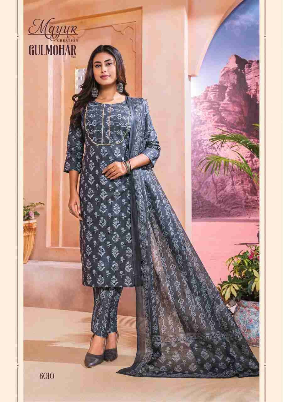 Gulmohar Vol-6 By Mayur Creation 6001 To 6010 Series Beautiful Festive Suits Colorful Stylish Fancy Casual Wear & Ethnic Wear Pure Cotton Print Dresses At Wholesale Price