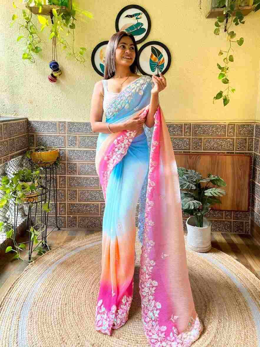 Shakti By Fashid Wholesale 01 To 03 Series Indian Traditional Wear Collection Beautiful Stylish Fancy Colorful Party Wear & Occasional Wear Soft Georgette Sarees At Wholesale Price