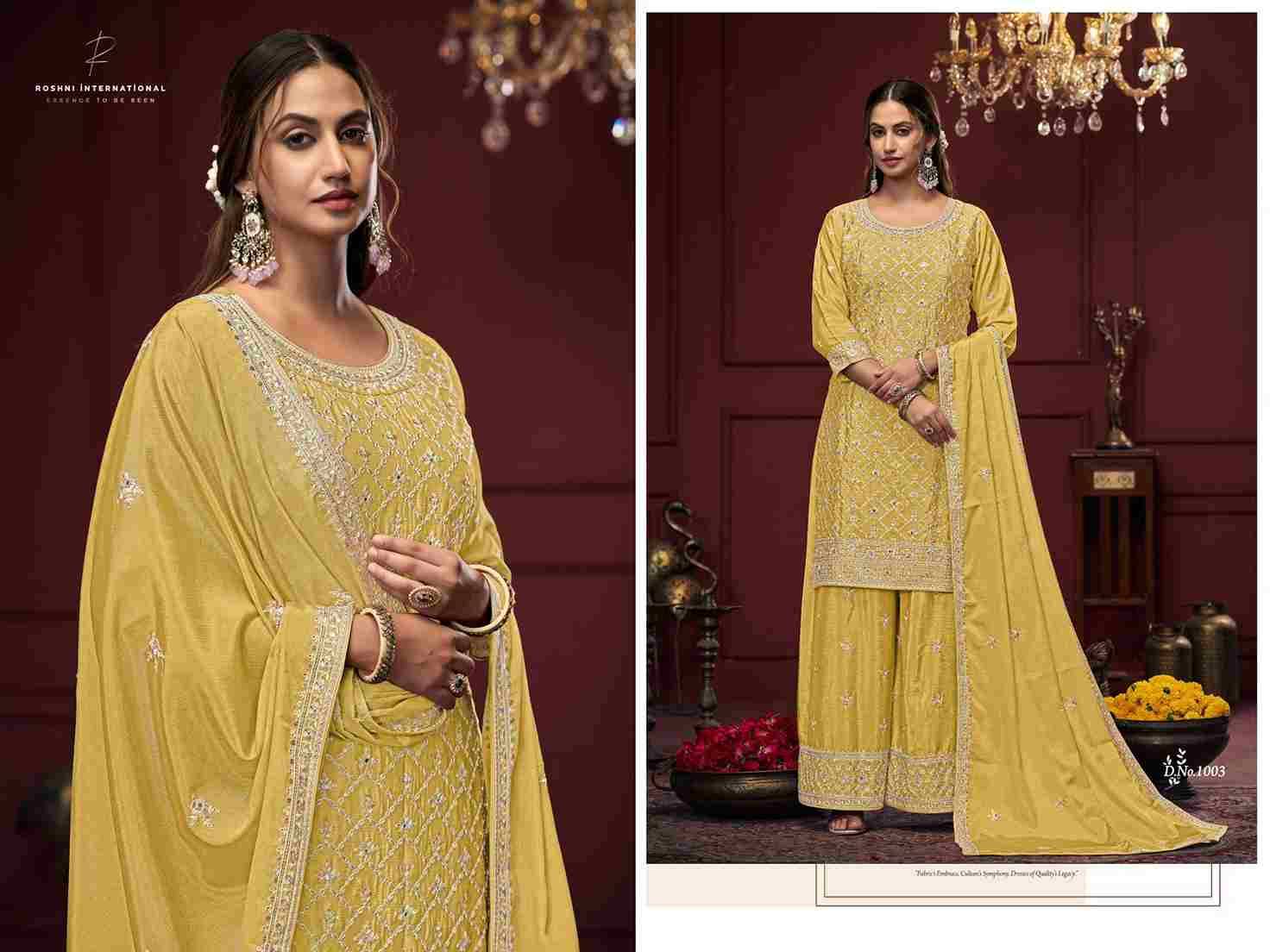 Layla By Roshni International 1001 To 1003 Series Designer Festive Festive Suits Collection Beautiful Stylish Fancy Colorful Party Wear & Occasional Wear Chinnon Silk Dresses At Wholesale Price