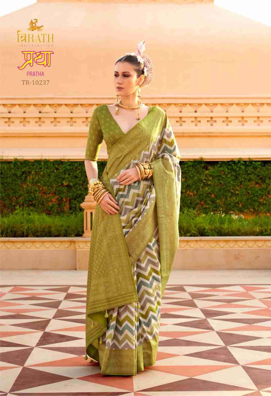 Pratha By Trirath 10237 To 10247 Series Indian Traditional Wear Collection Beautiful Stylish Fancy Colorful Party Wear & Occasional Wear Vichitra Silk Sarees At Wholesale Price