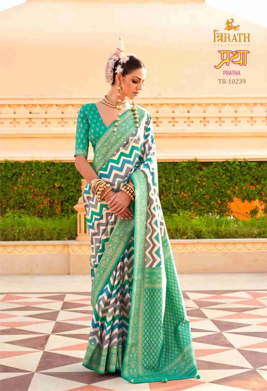 Pratha By Trirath 10237 To 10247 Series Indian Traditional Wear Collection Beautiful Stylish Fancy Colorful Party Wear & Occasional Wear Vichitra Silk Sarees At Wholesale Price