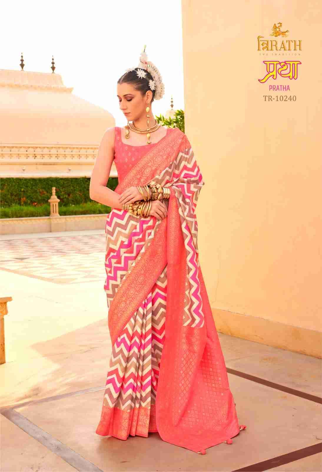 Pratha By Trirath 10237 To 10247 Series Indian Traditional Wear Collection Beautiful Stylish Fancy Colorful Party Wear & Occasional Wear Vichitra Silk Sarees At Wholesale Price