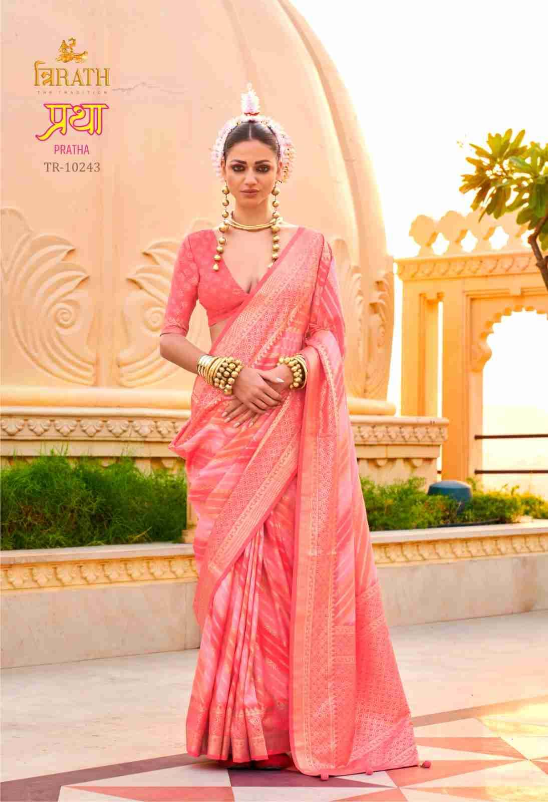 Pratha By Trirath 10237 To 10247 Series Indian Traditional Wear Collection Beautiful Stylish Fancy Colorful Party Wear & Occasional Wear Vichitra Silk Sarees At Wholesale Price