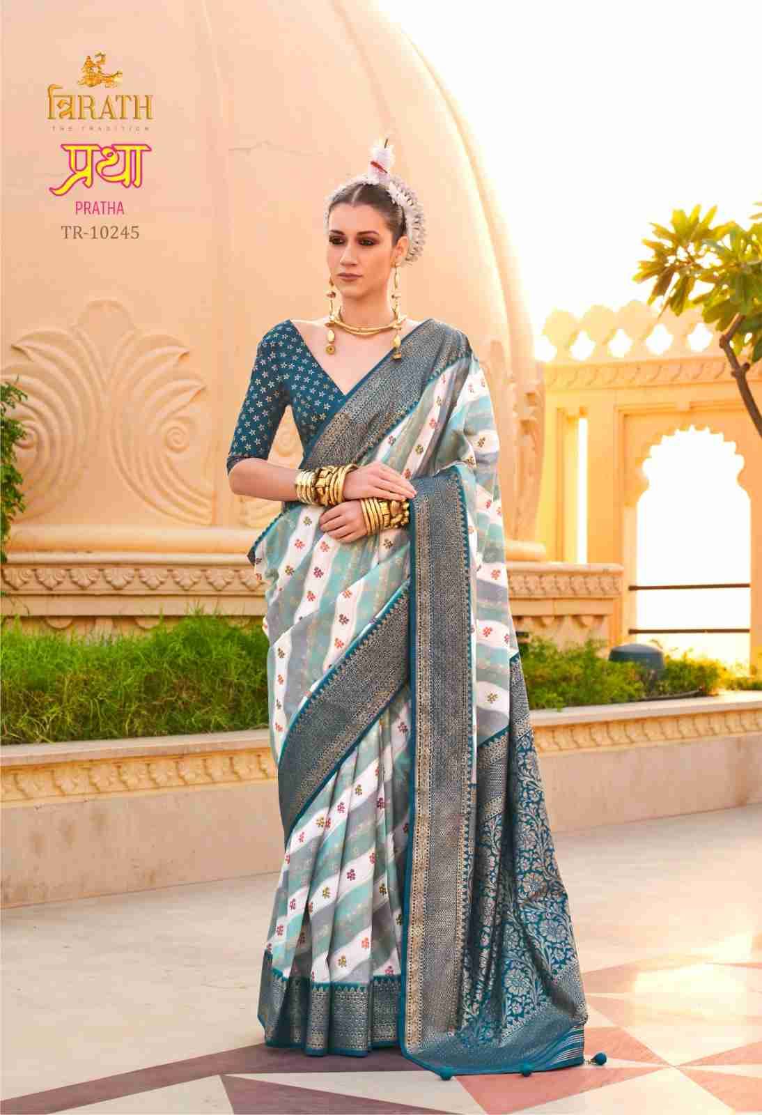 Pratha By Trirath 10237 To 10247 Series Indian Traditional Wear Collection Beautiful Stylish Fancy Colorful Party Wear & Occasional Wear Vichitra Silk Sarees At Wholesale Price